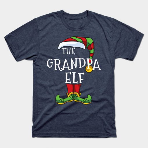 Grandpa Elf Family Matching Christmas Group Gift Pajama T-Shirt