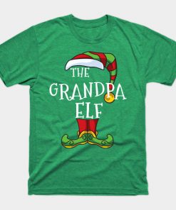 Grandpa Elf Family Matching Christmas Group Gift Pajama T-Shirt