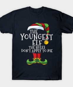 Youngest Elf Family Matching Christmas Group Funny Pajama Premium T-Shirt